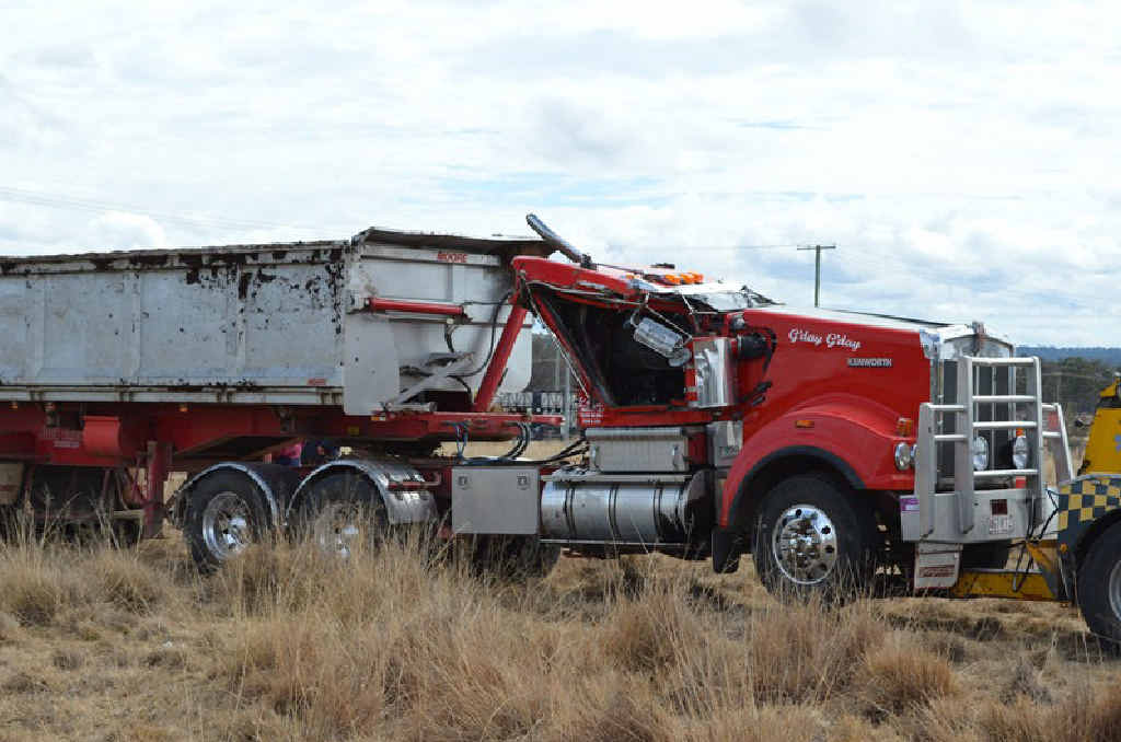 LUCKY ESCAPE: A former local, now Millmerran man, was lucky to survive this rollover yesterday.